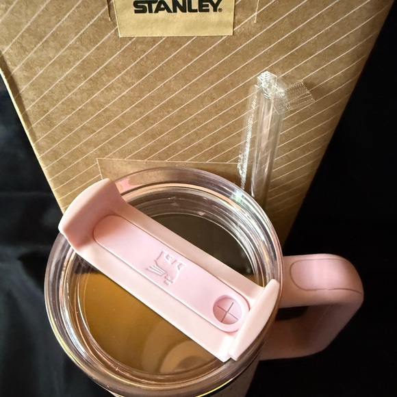 New Stanley 40oz Laser Engraved GuccPink and Gold Tumbler with Straw - Picture 5 of 7